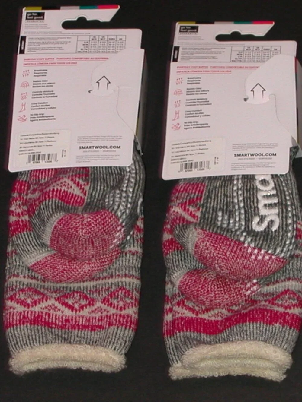 Two Pairs SmartWool Everyday Maximum Cushion Cozy Crew Slipper Socks Women's LG
